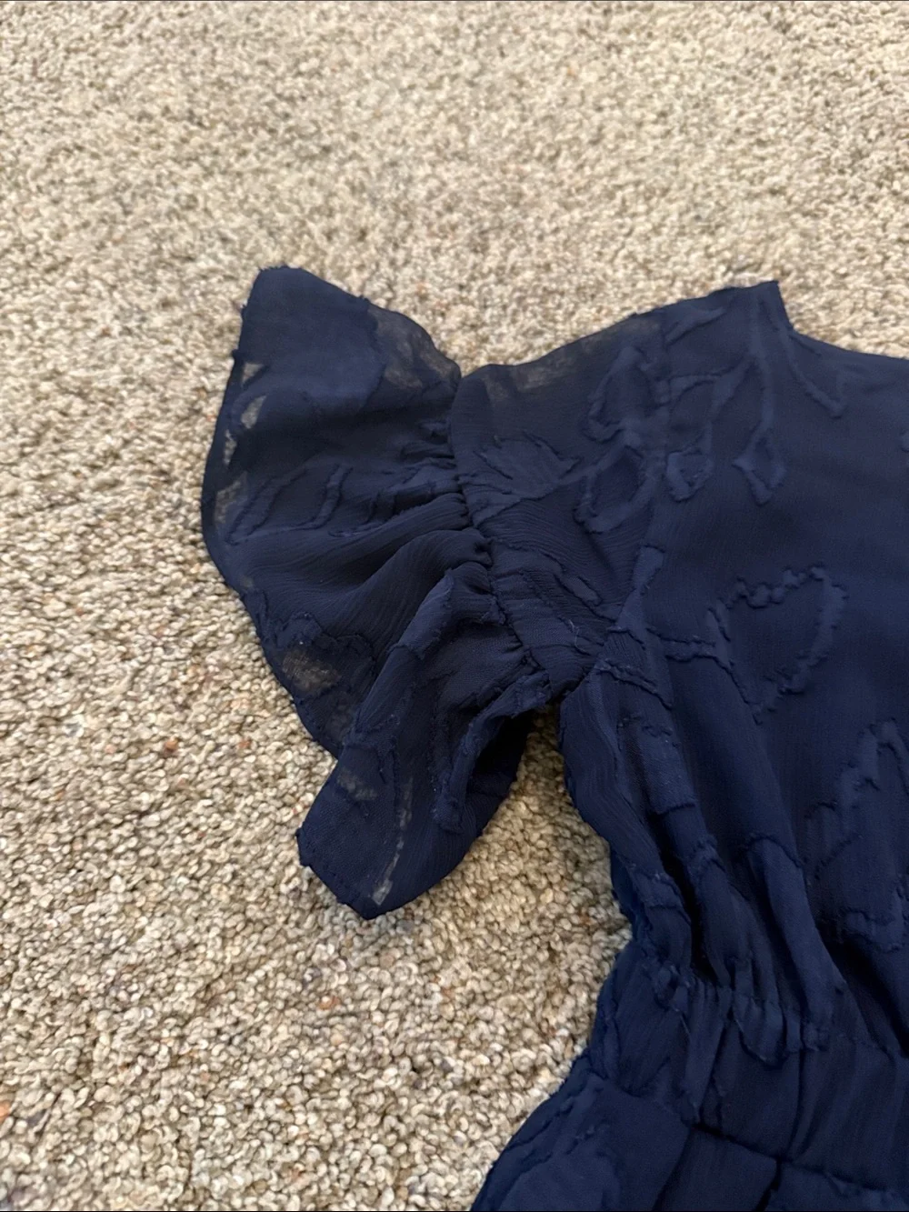 Lilly Pulitzer Girls Mini Darlah Dress Navy short sleeve Ruffle Bow Size 4